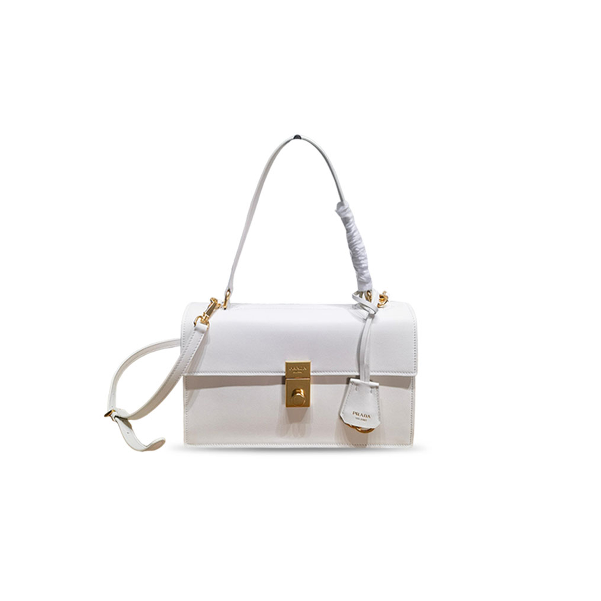 PRADA SOFT SOUND MEDIUM LEATHER SHOULDER BAG 1BN023 (28*16*10cm) 